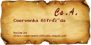 Cservenka Alfréda névjegykártya